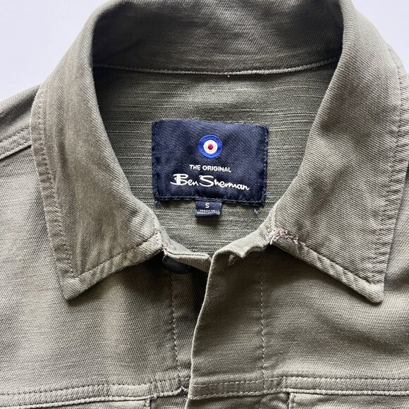 Men’s Denim Jacket Olive Green - Picture 2 of 2